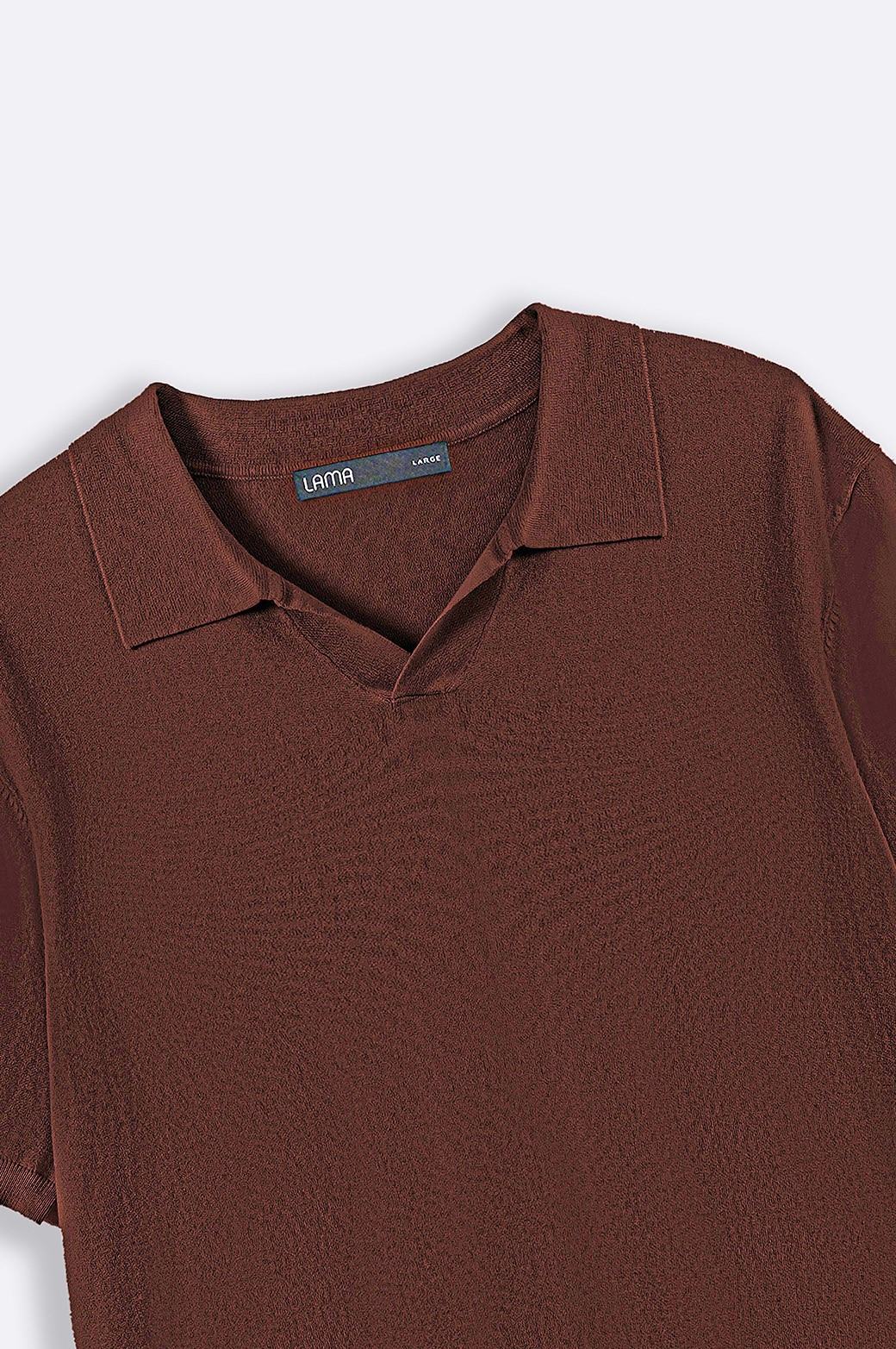 BROWN TEXTURED POLO