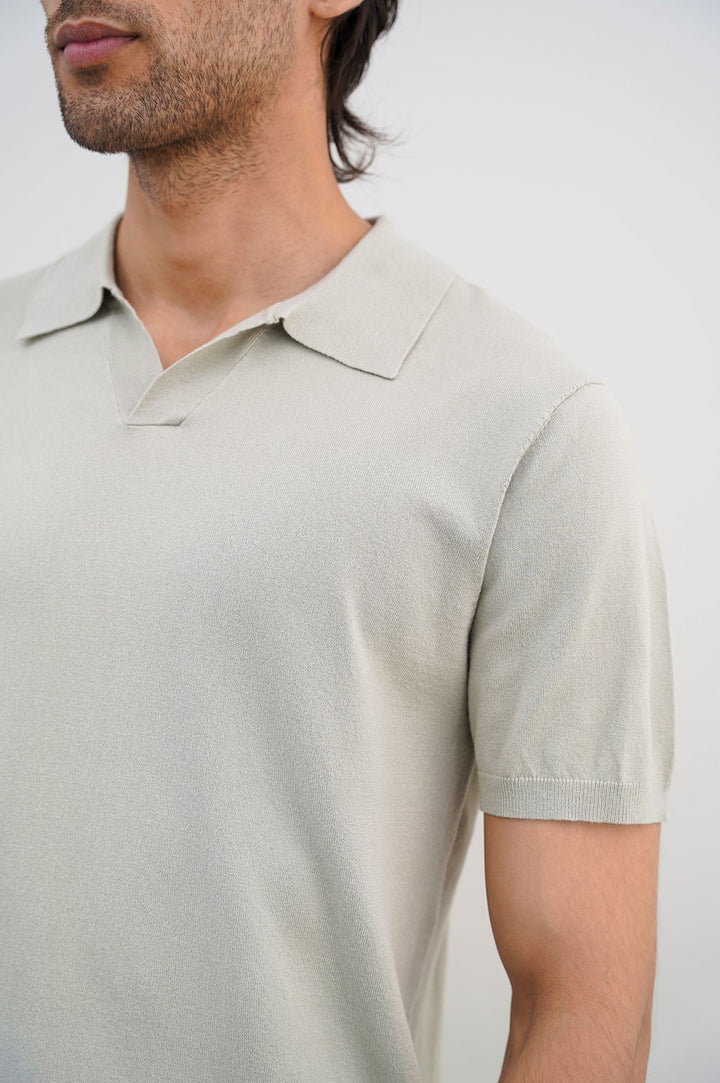 LIGHT GREEN TEXTURED POLO