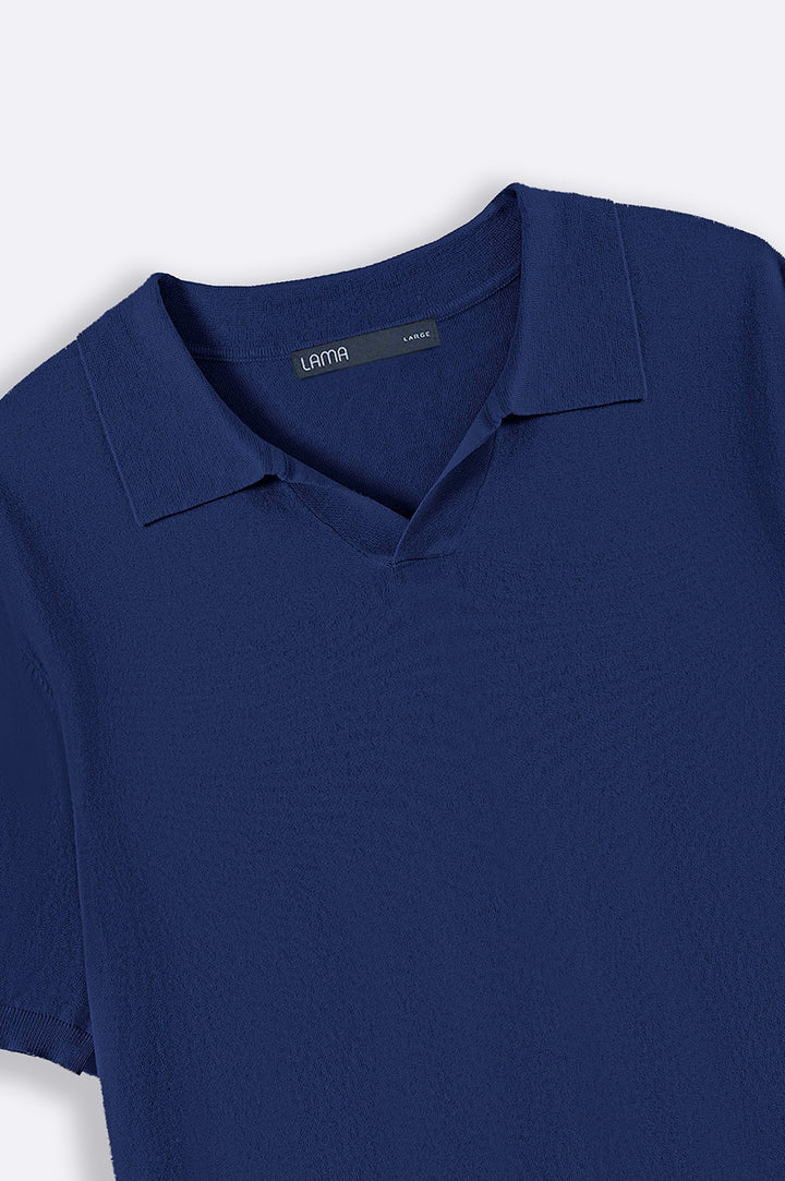 NAVY TEXTURED POLO