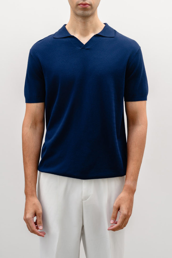 NAVY TEXTURED POLO