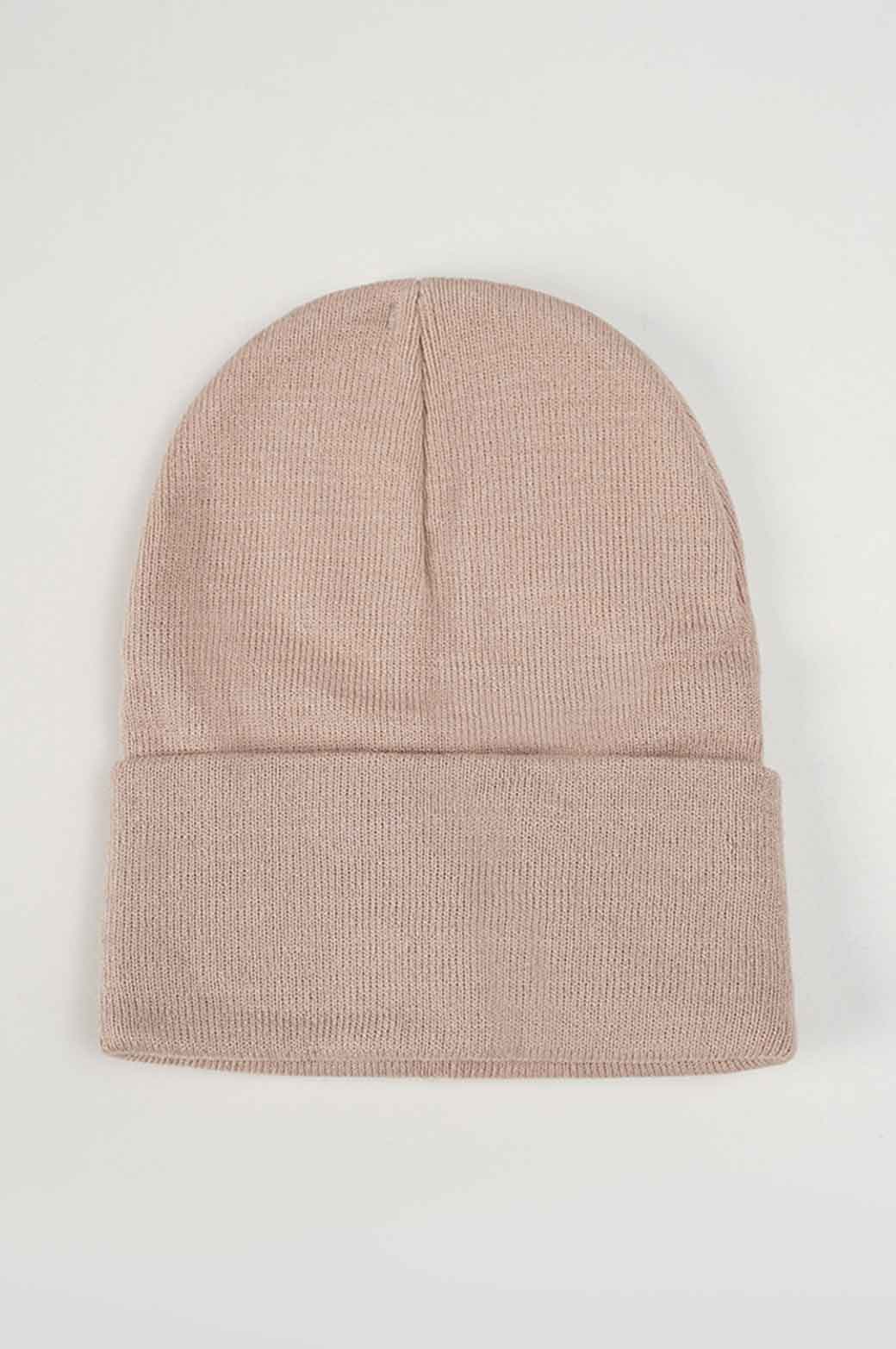 BEIGE FINE KNIT BEANIE