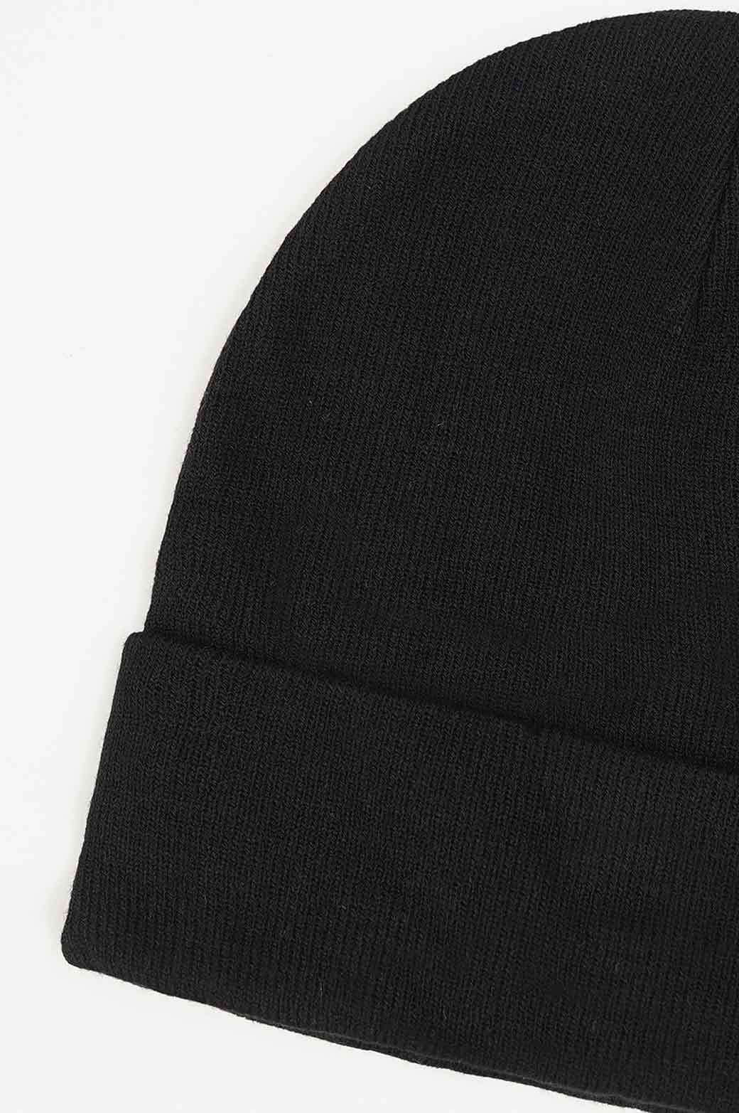 BLACK FINE KNIT BEANIE