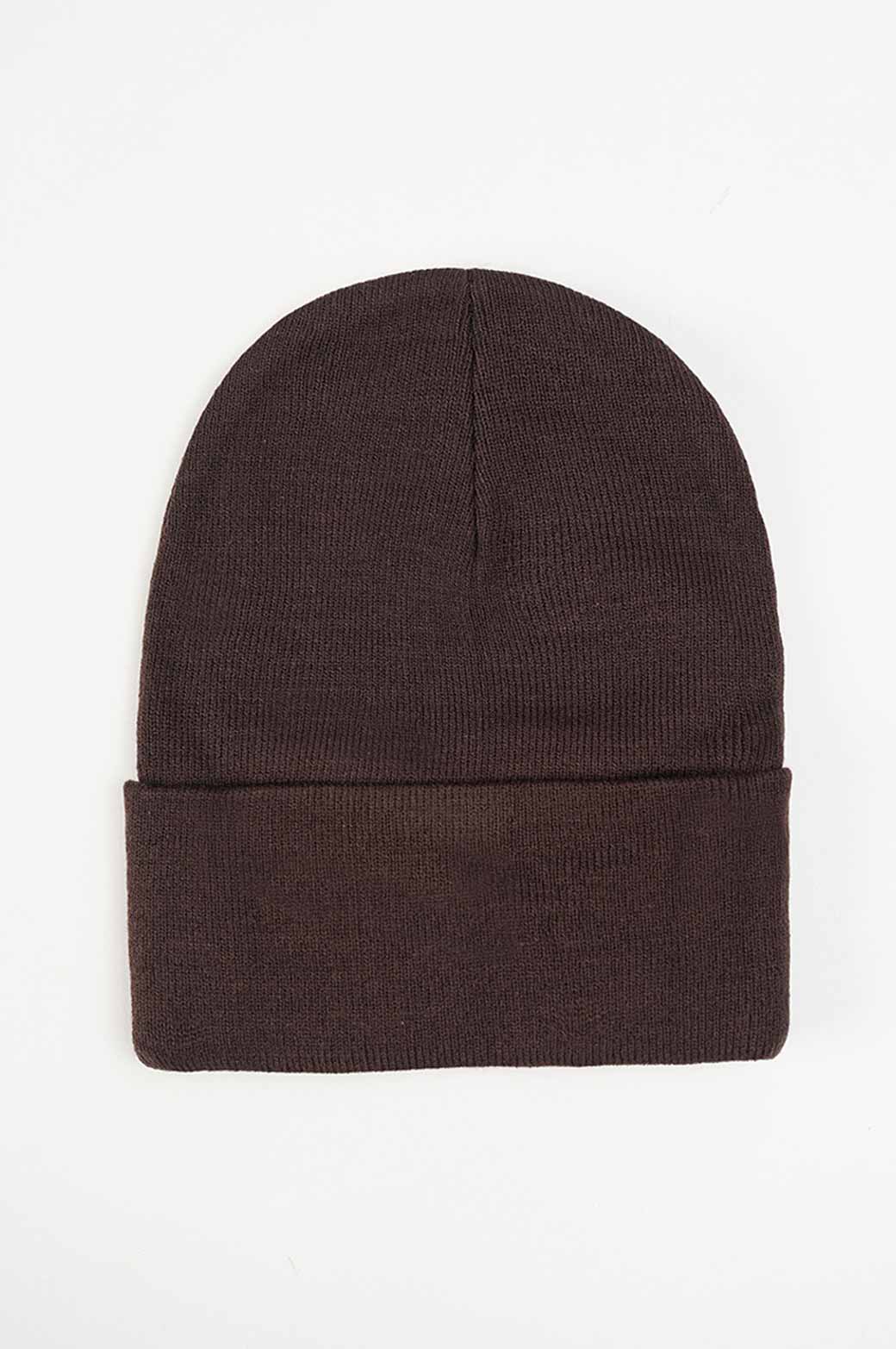 BROWN FINE KNIT BEANIE