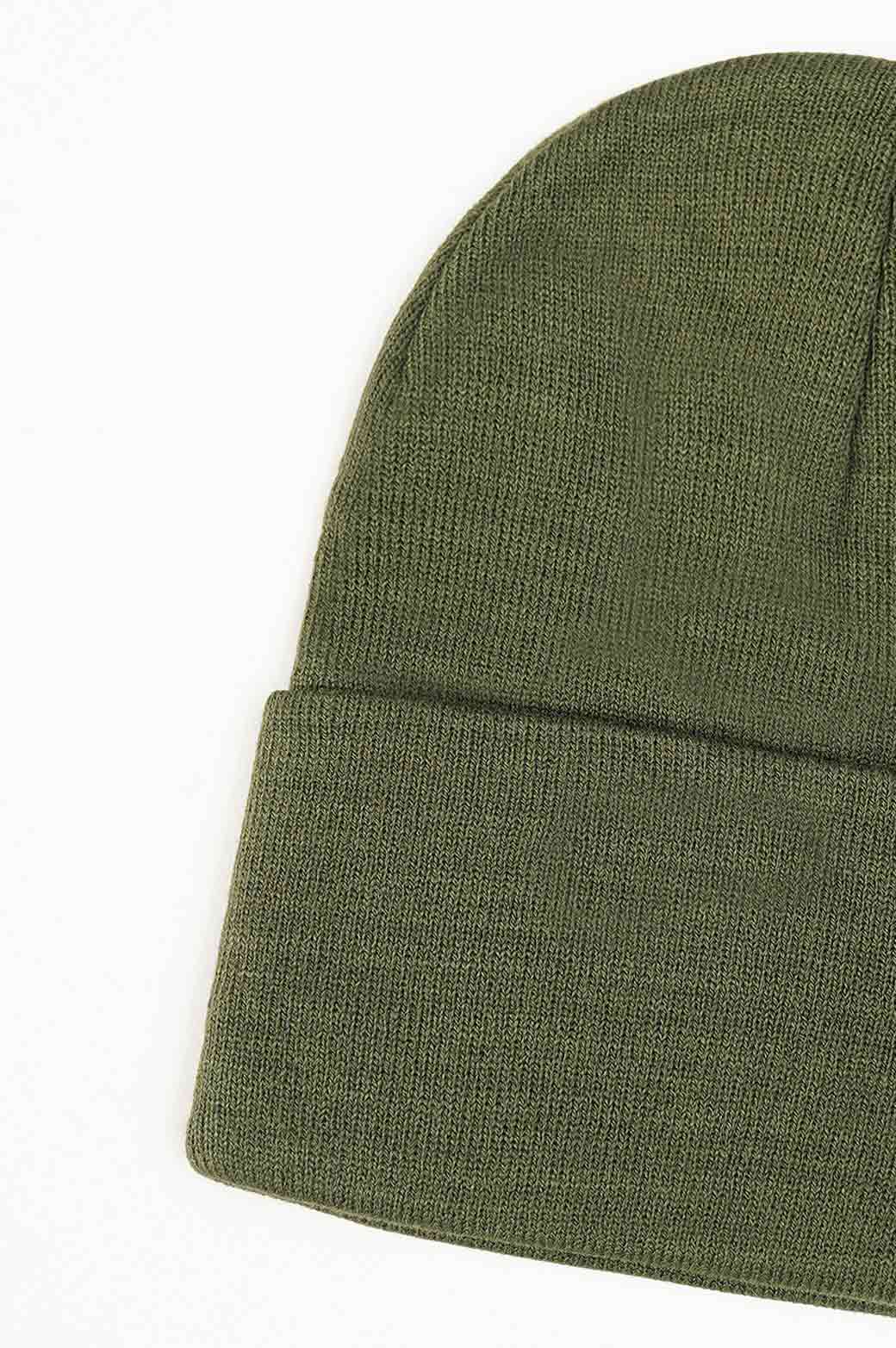 GREEN FINE KNIT BEANIE