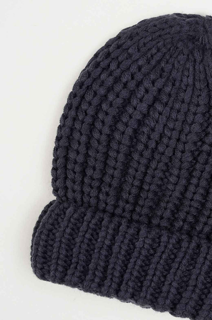 NAVY KNITTED BEANI