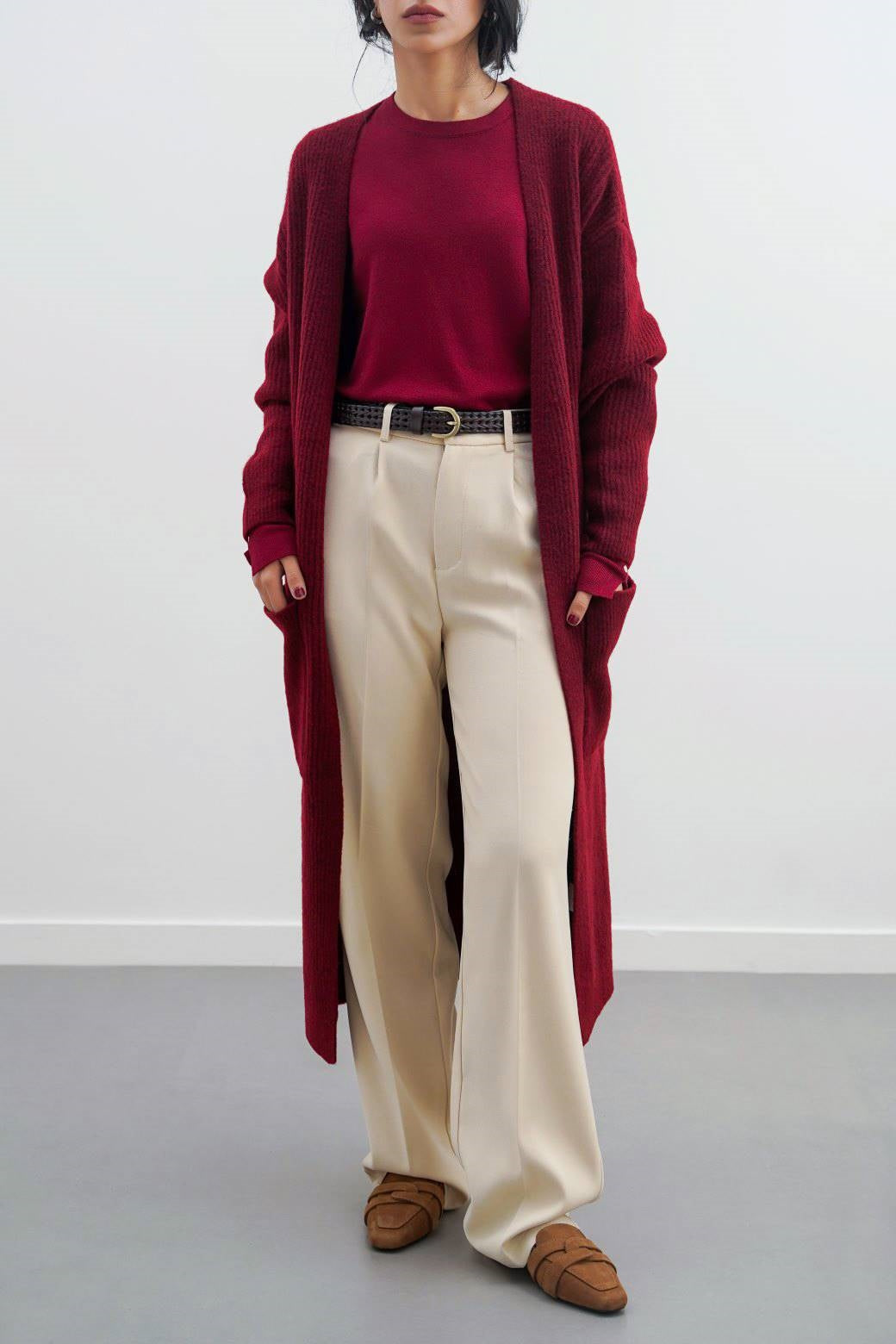 RED VIENNA WOOLY CARDIGAN
