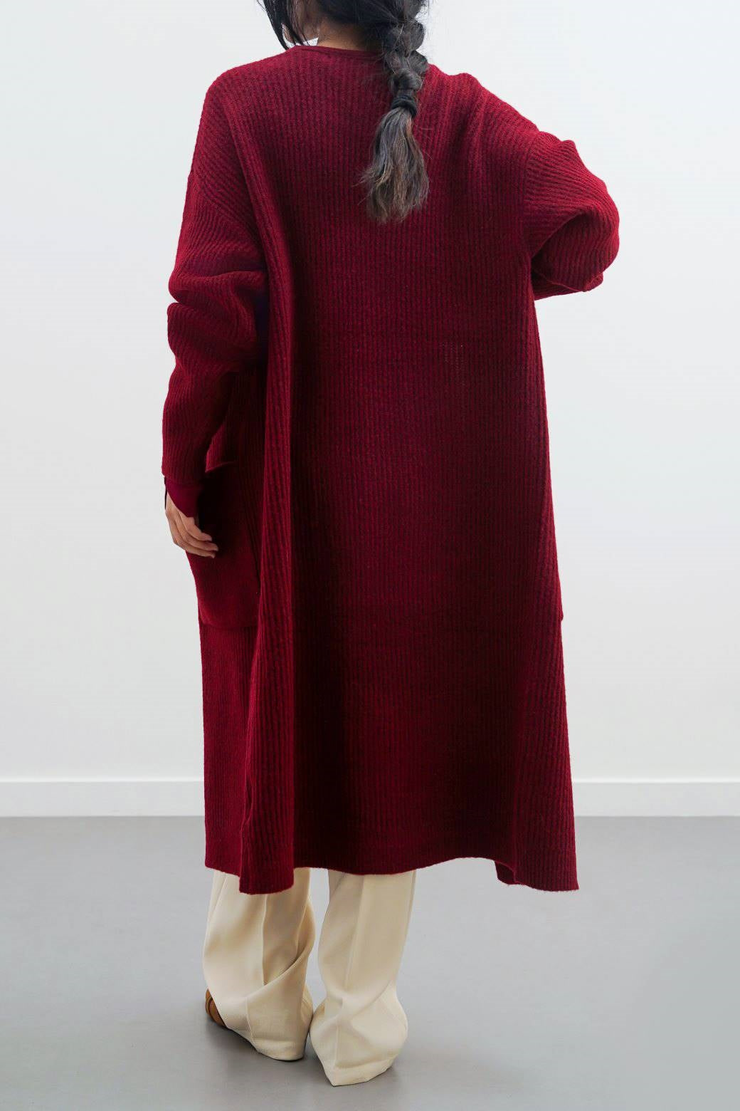 RED VIENNA WOOLY CARDIGAN