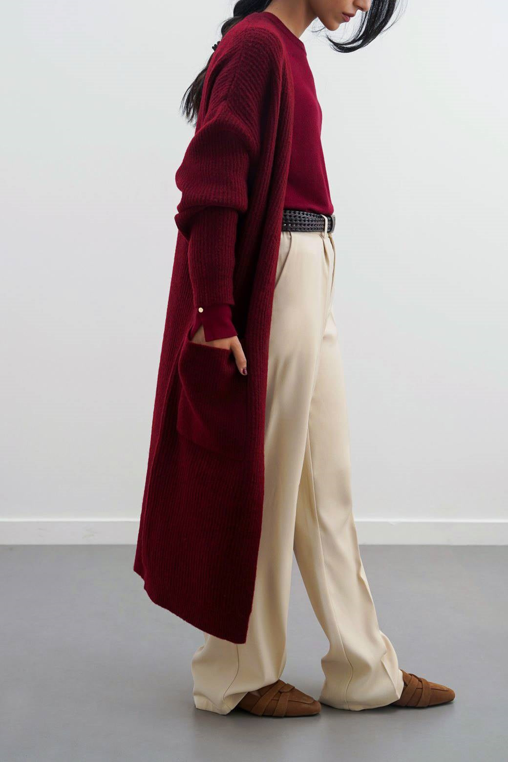 RED VIENNA WOOLY CARDIGAN