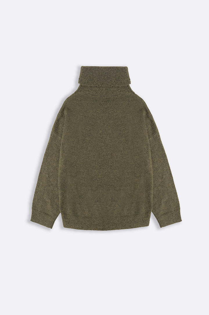 GREEN MANHATTAN HIGH NECK SWEATER