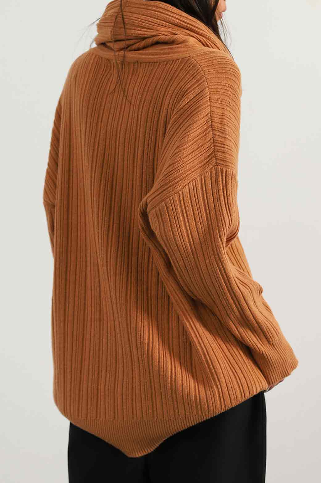 BROWN COSY COWL SWEATER