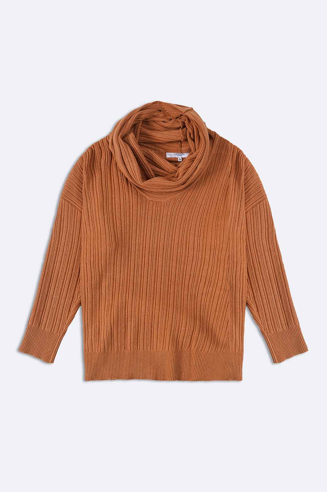 BROWN COSY COWL SWEATER