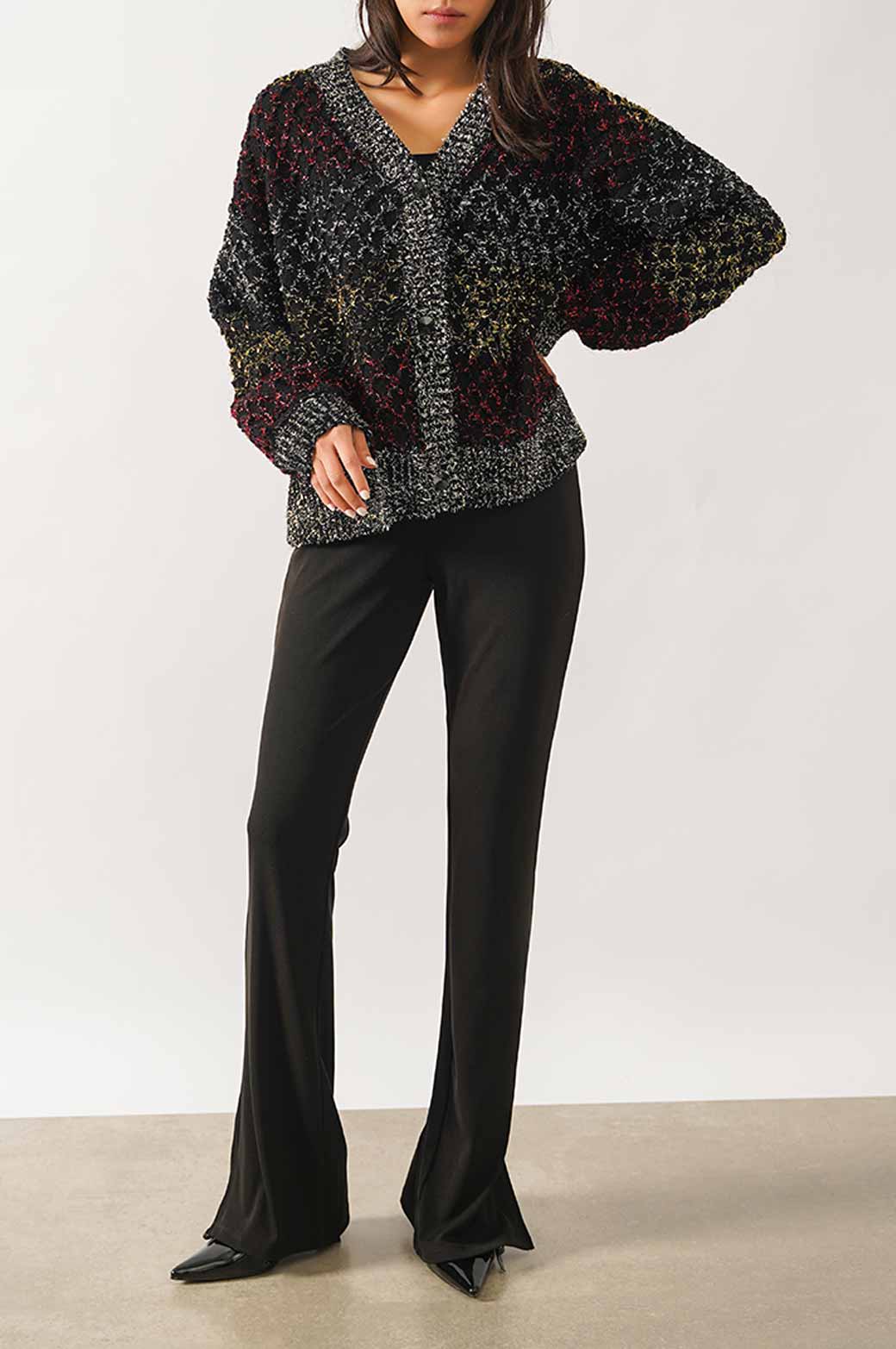 BLACK SOFT TINSEL CARDIGAN