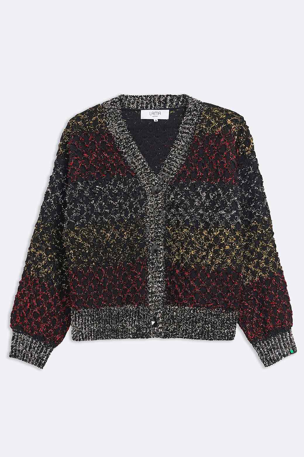 BLACK SOFT TINSEL CARDIGAN