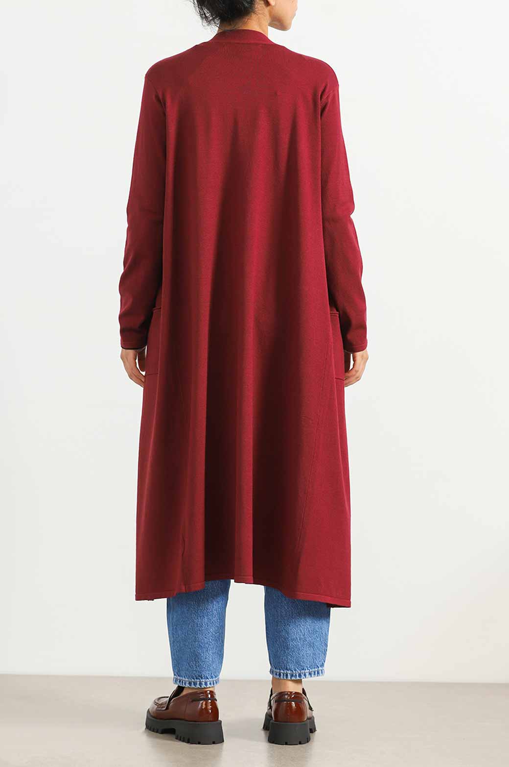 WINE FINE KNIT LONG SWEATER