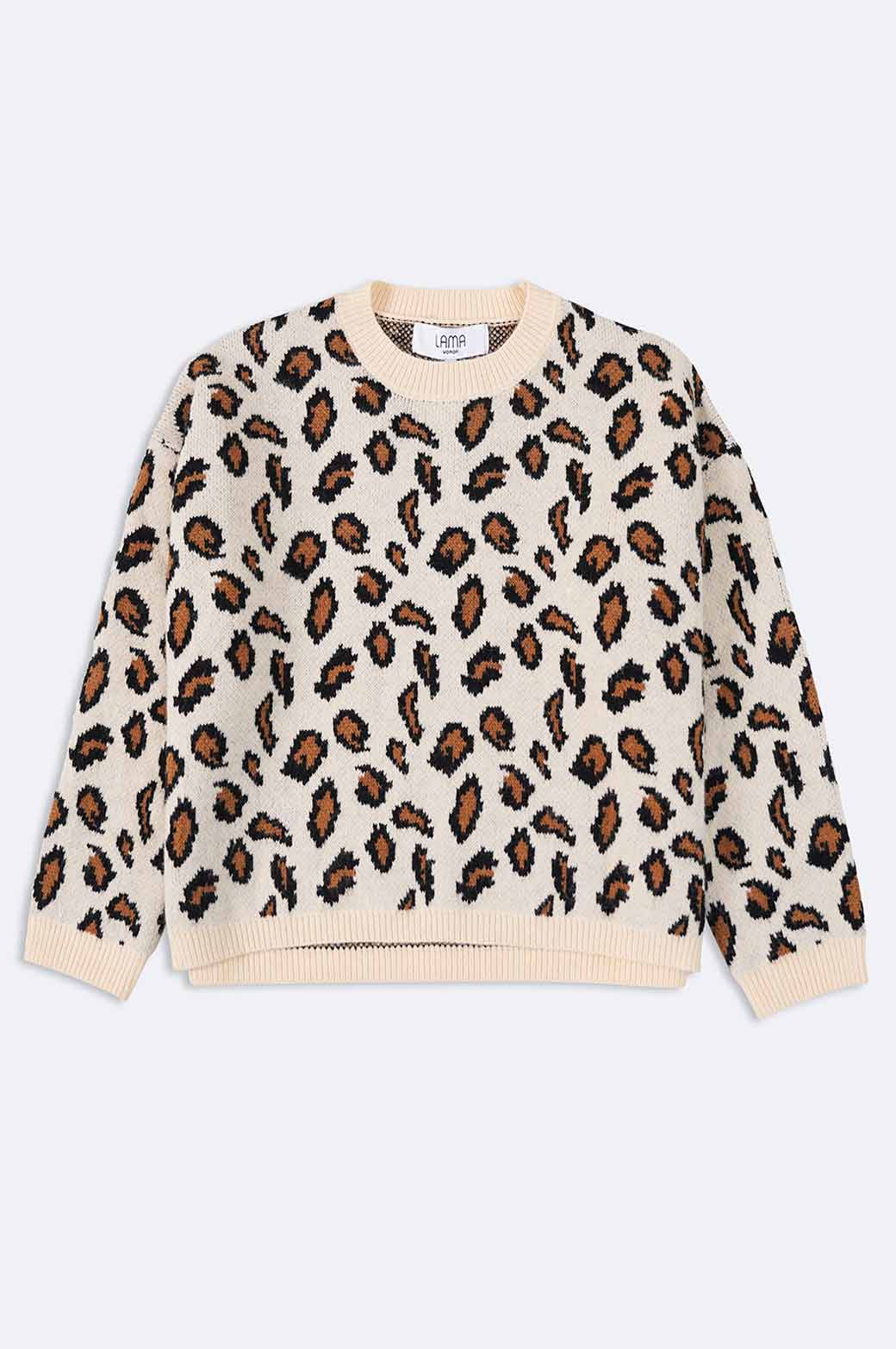 WHITE JUNGLE JACQUARD JUMPER