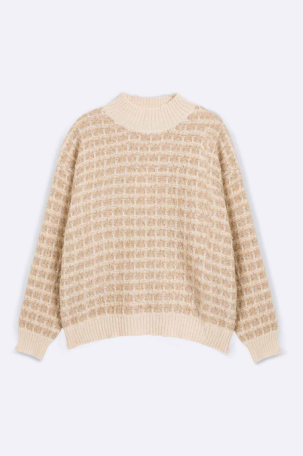 BEIGE FESTIVE TINSEL JUMPER