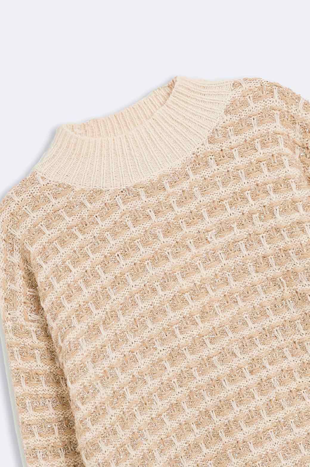 BEIGE FESTIVE TINSEL JUMPER