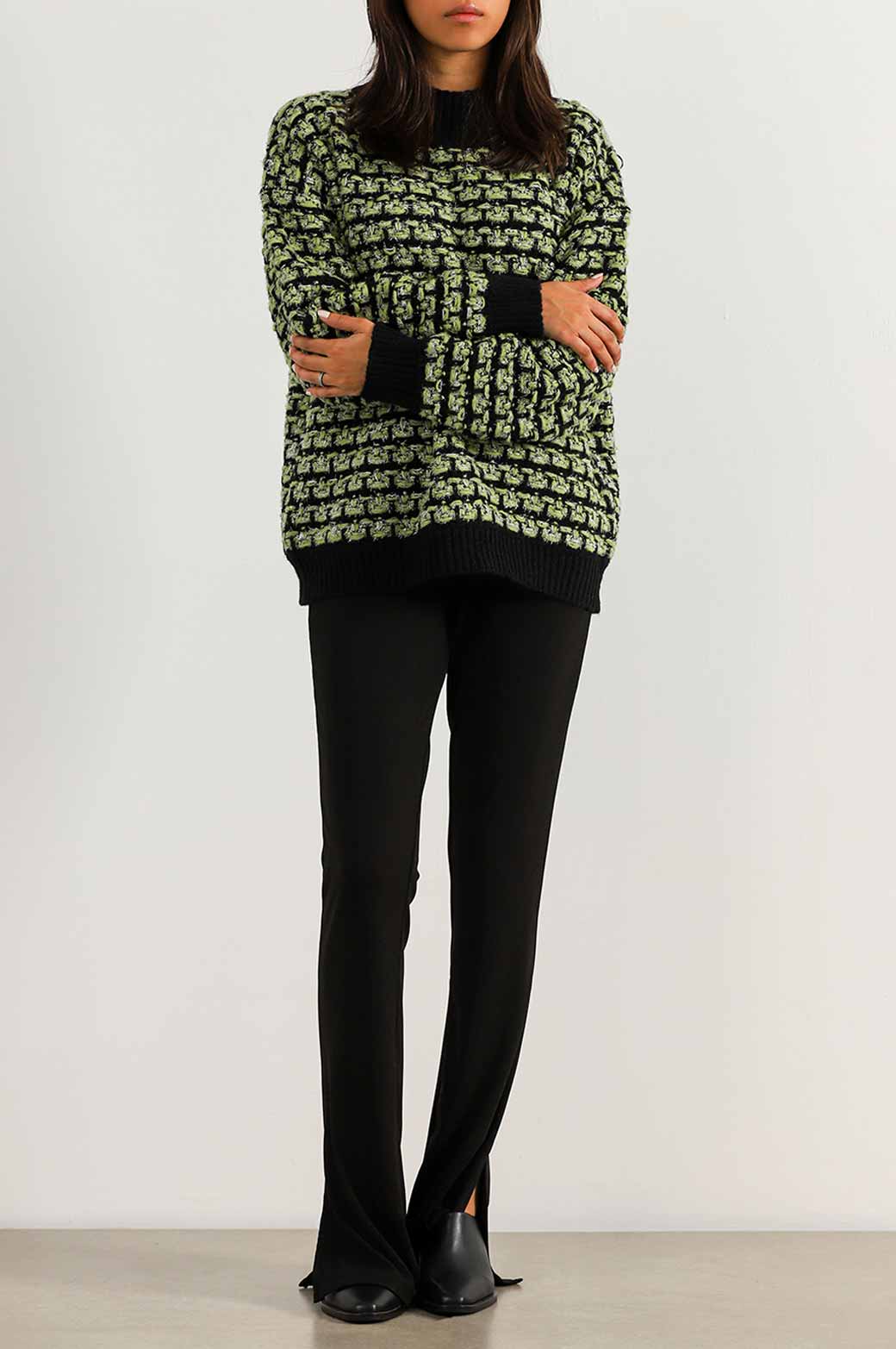 GREEN FESTIVE TINSEL JUMPER