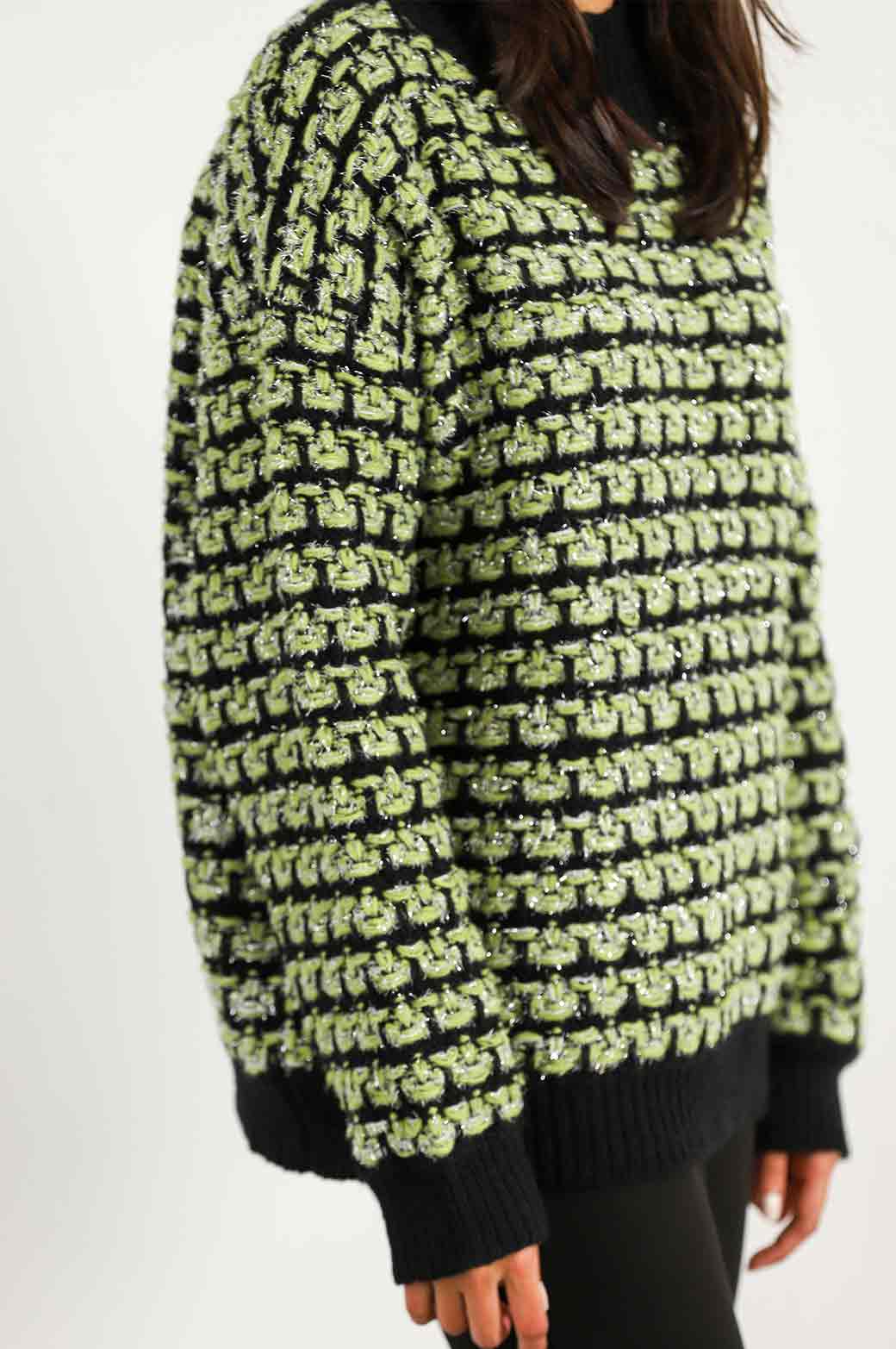 GREEN FESTIVE TINSEL JUMPER