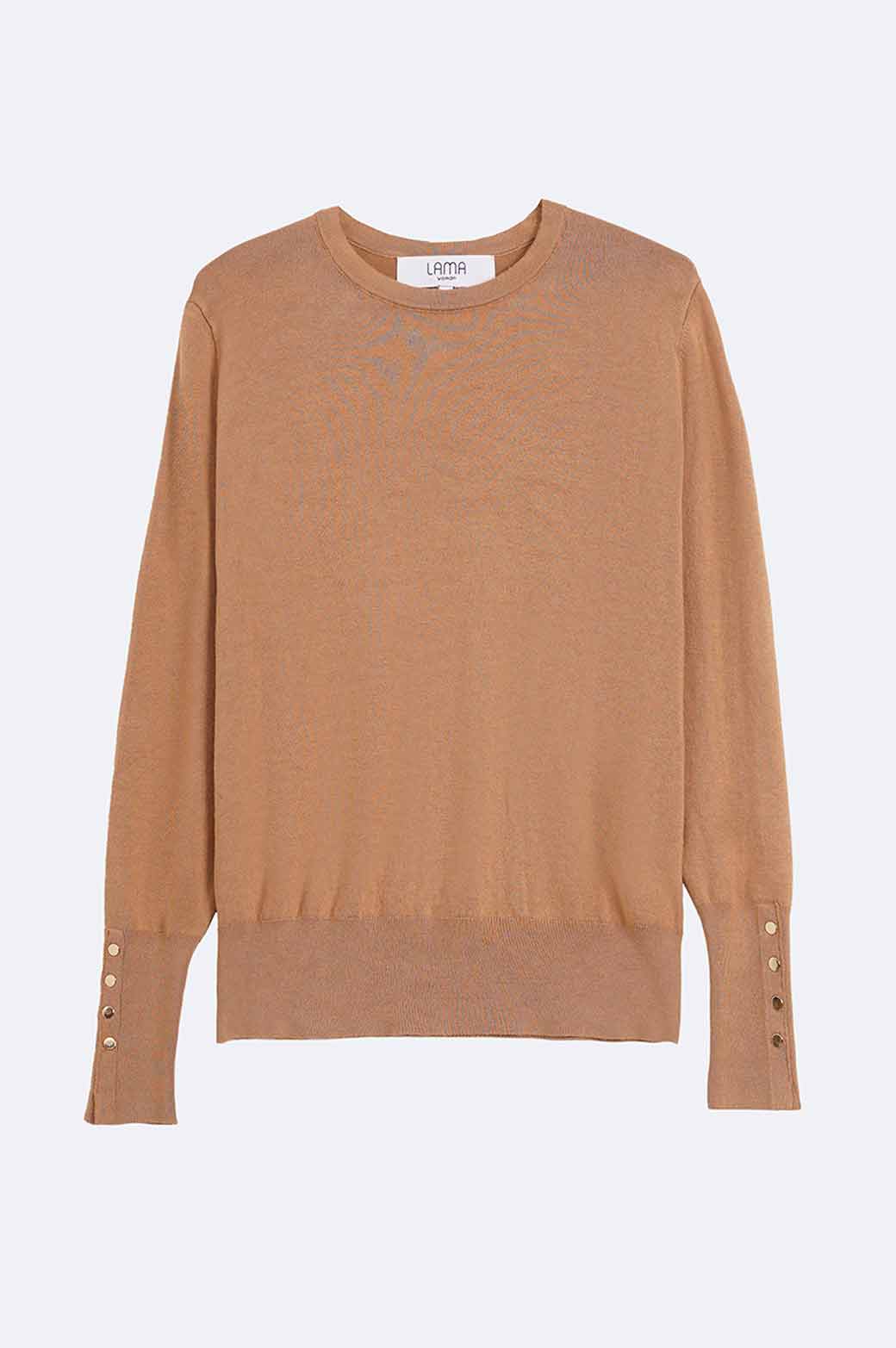 BEIGE JUMPER WITH SLEEVE BUTTONS