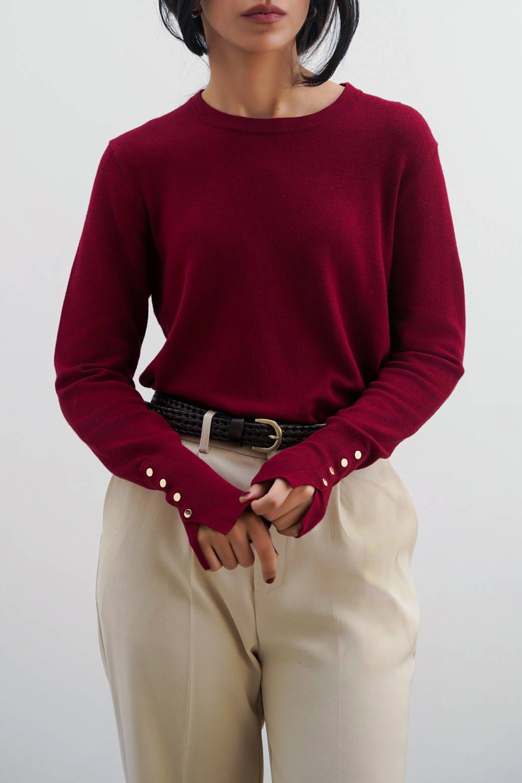JUMPER WITH SLEEVE BUTTONS – Lama Retail