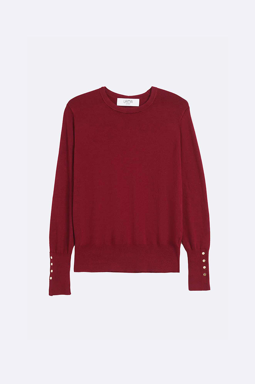 RED JUMPER WITH SLEEVE BUTTONS