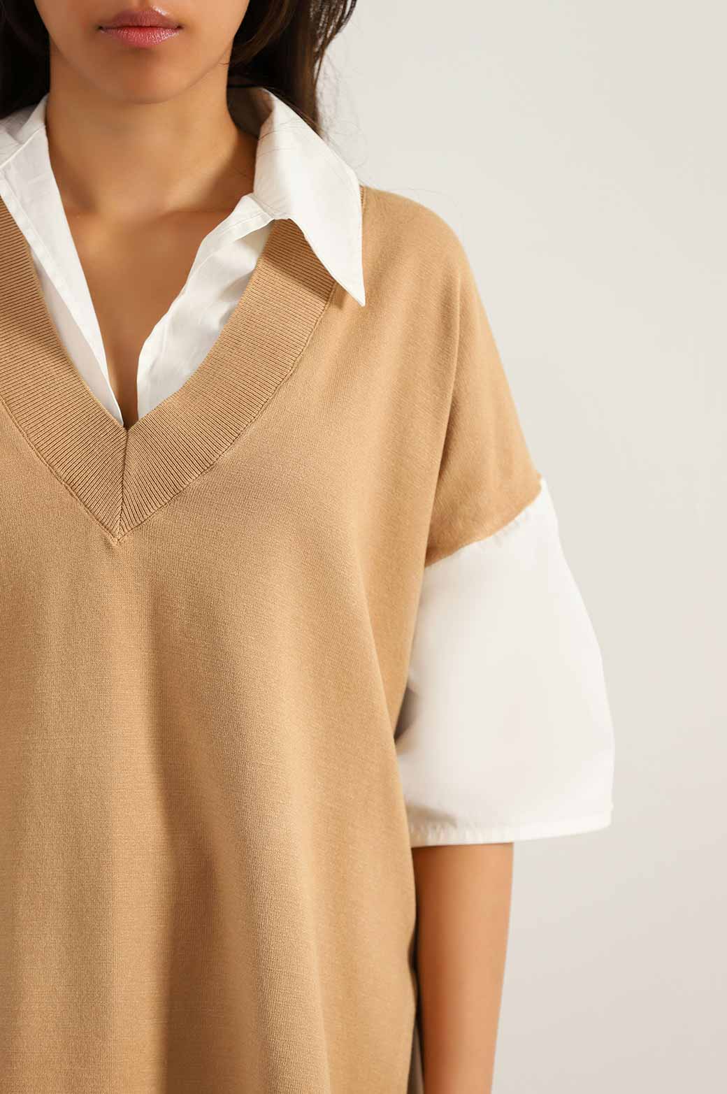 Sweater attached clearance shirt