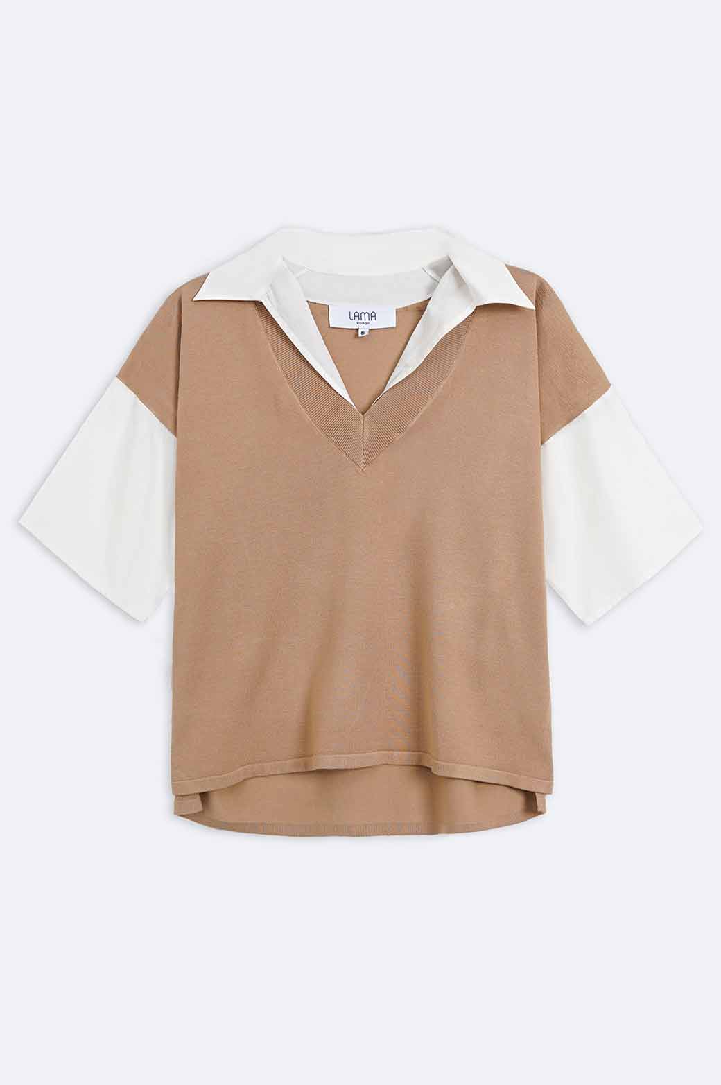 SWEATER WITH ATTACHED SHIRT Lama Retail