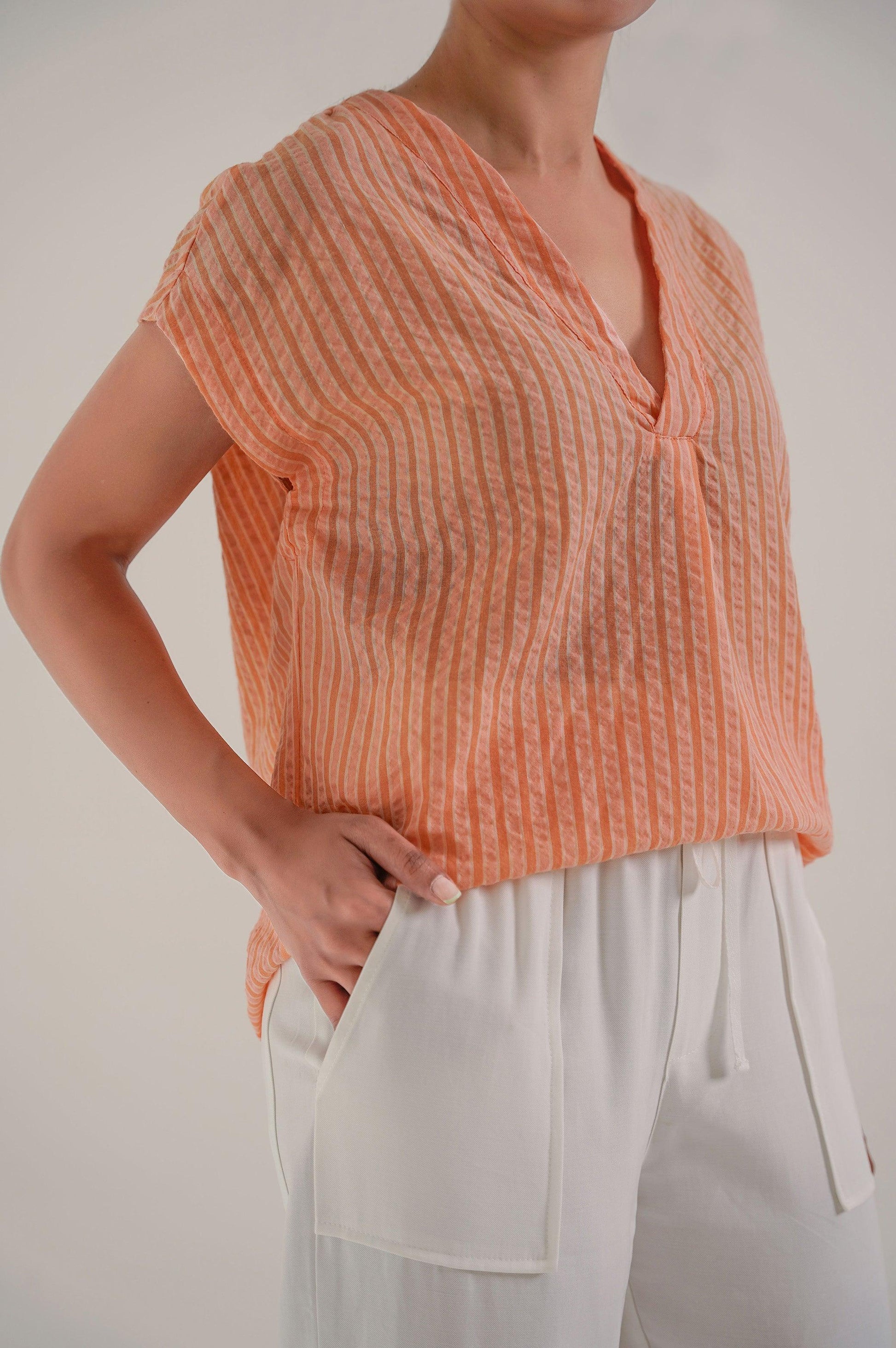 COTTON SANDRO TOP - BLOUSES