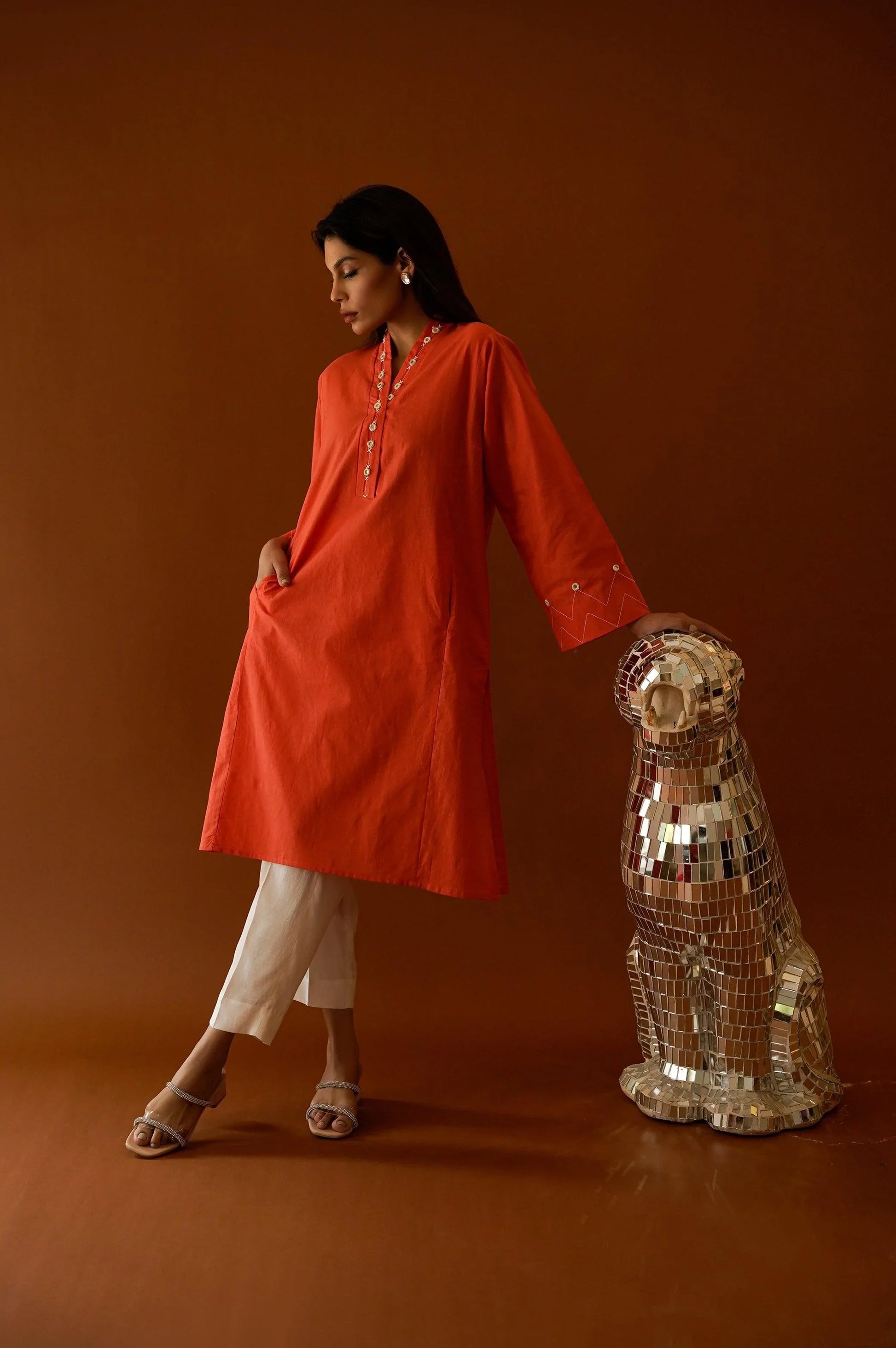 DILARA SHEESHA KURTI - WOMAN TOPS