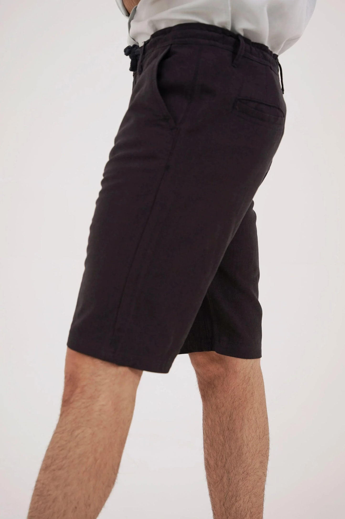 DRAWSTRING LINEN SHORTS - 9" SHORTS