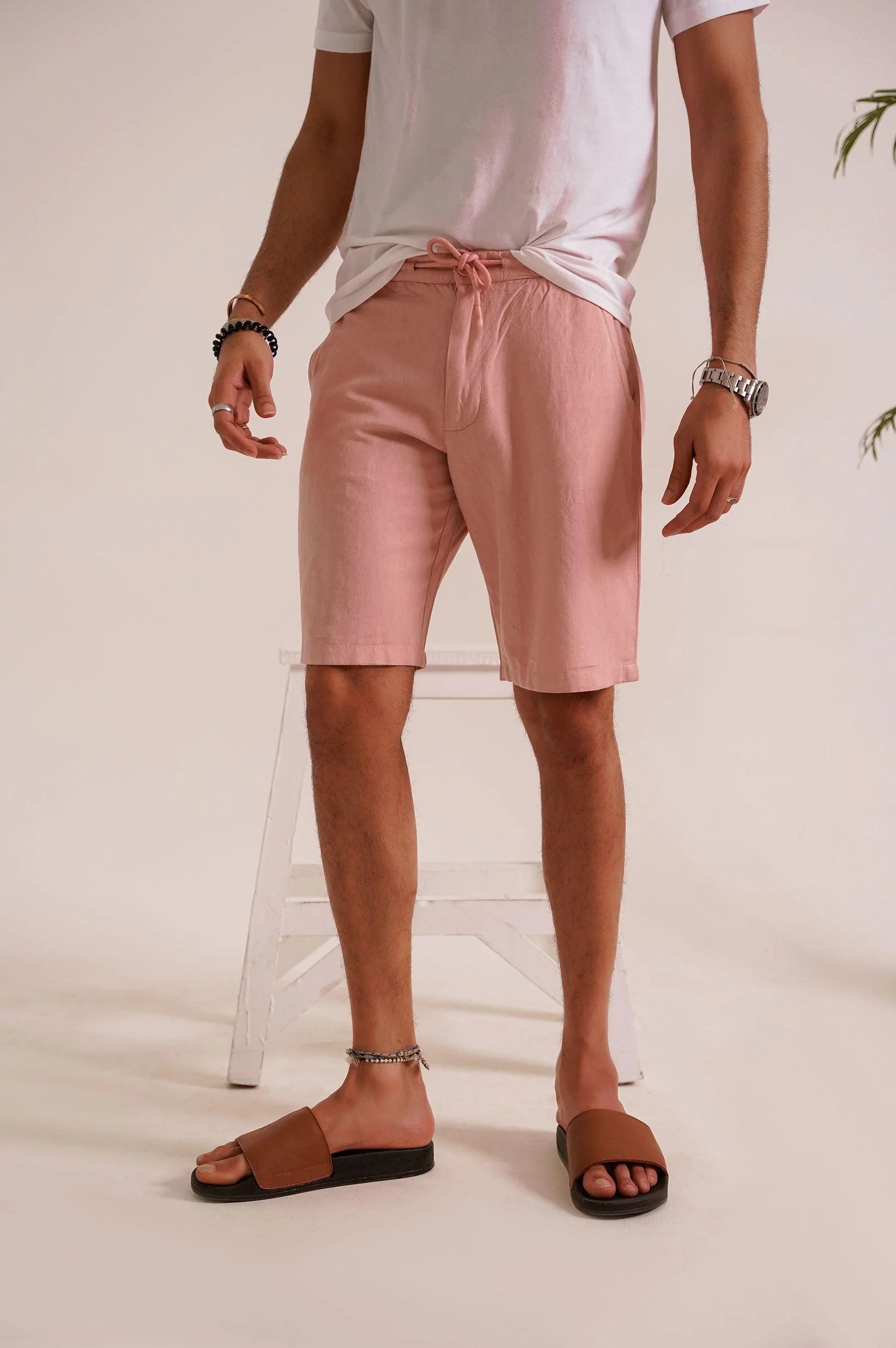 DRAWSTRING LINEN SHORTS - 7" SHORTS