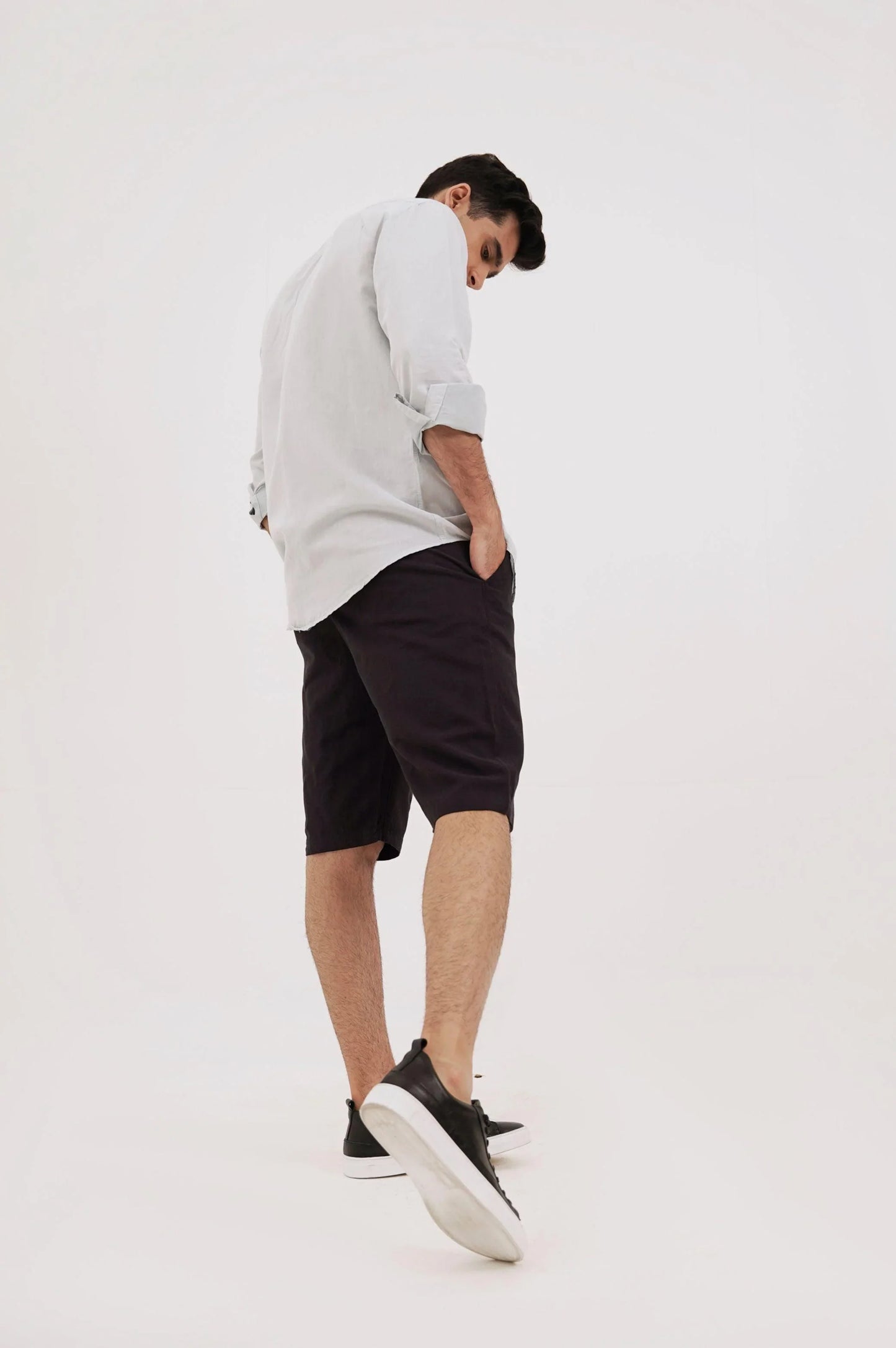 DRAWSTRING LINEN SHORTS - 9" SHORTS