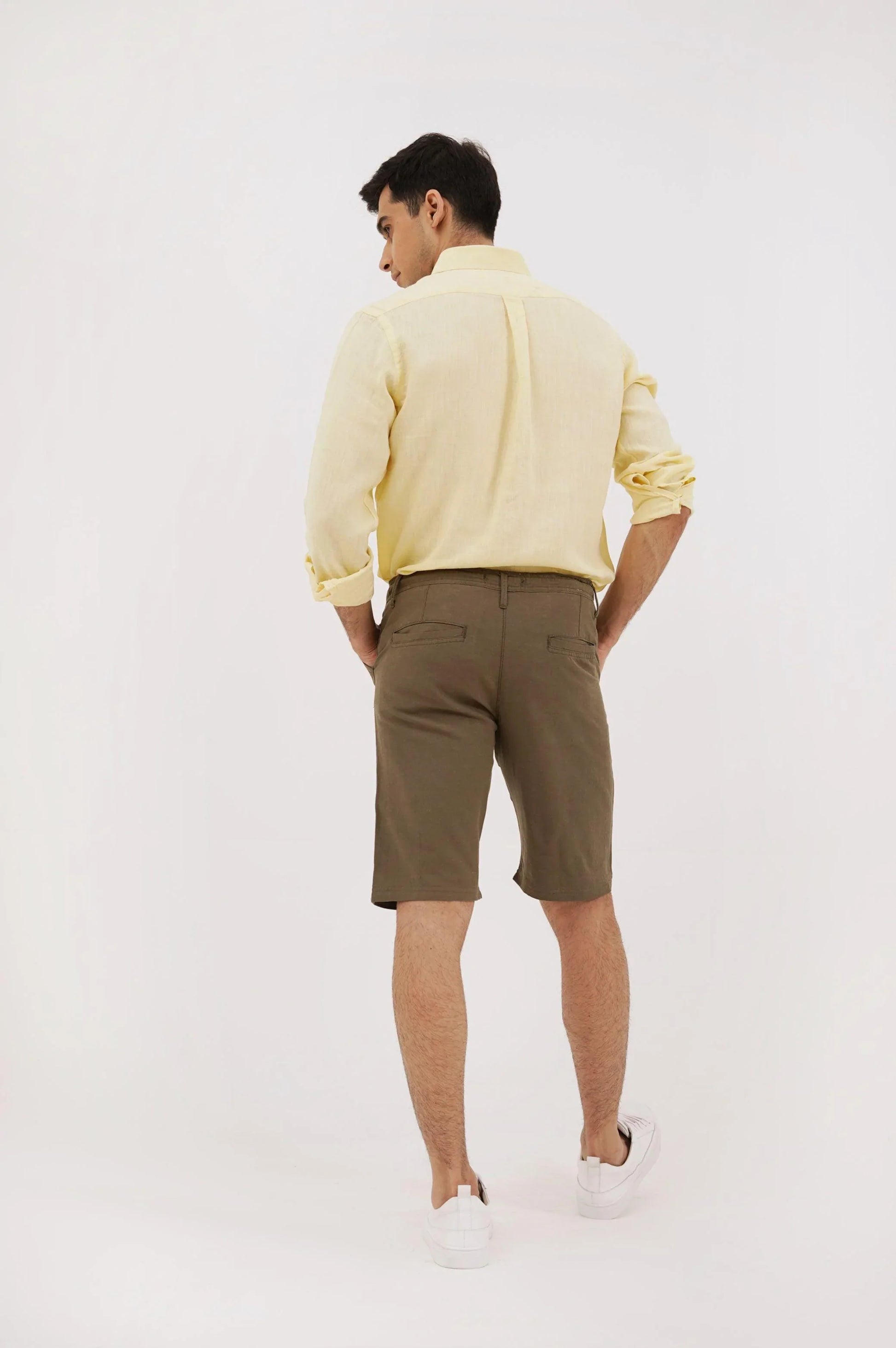 DRAWSTRING LINEN SHORTS - 9" SHORTS