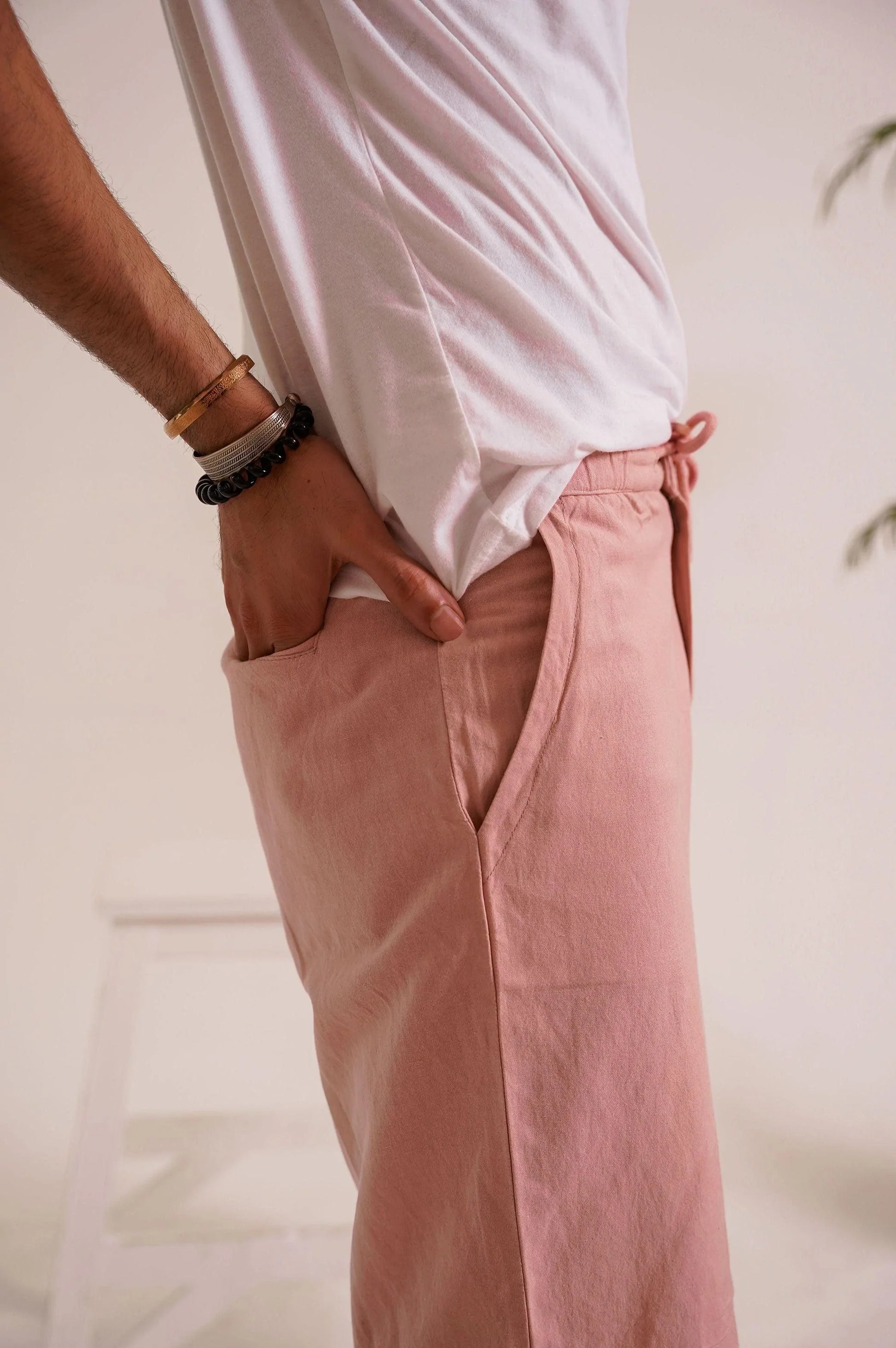 DRAWSTRING LINEN SHORTS - 7" SHORTS