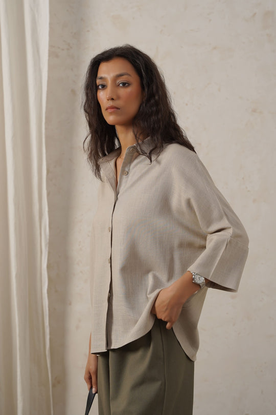 GREY FAVORITE LINEN SHIRT