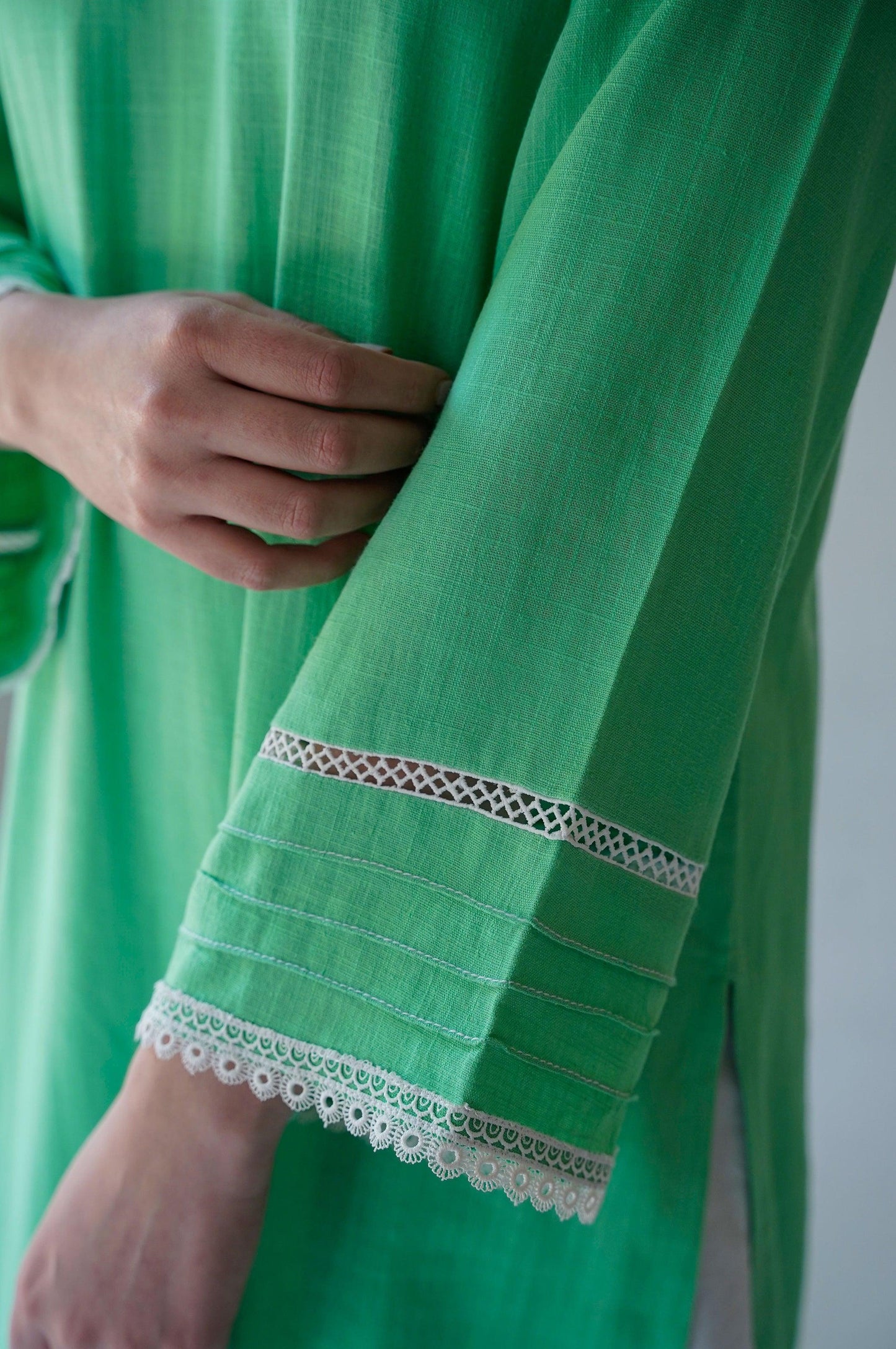 JADE LINEN KURTA - WOMAN TOPS