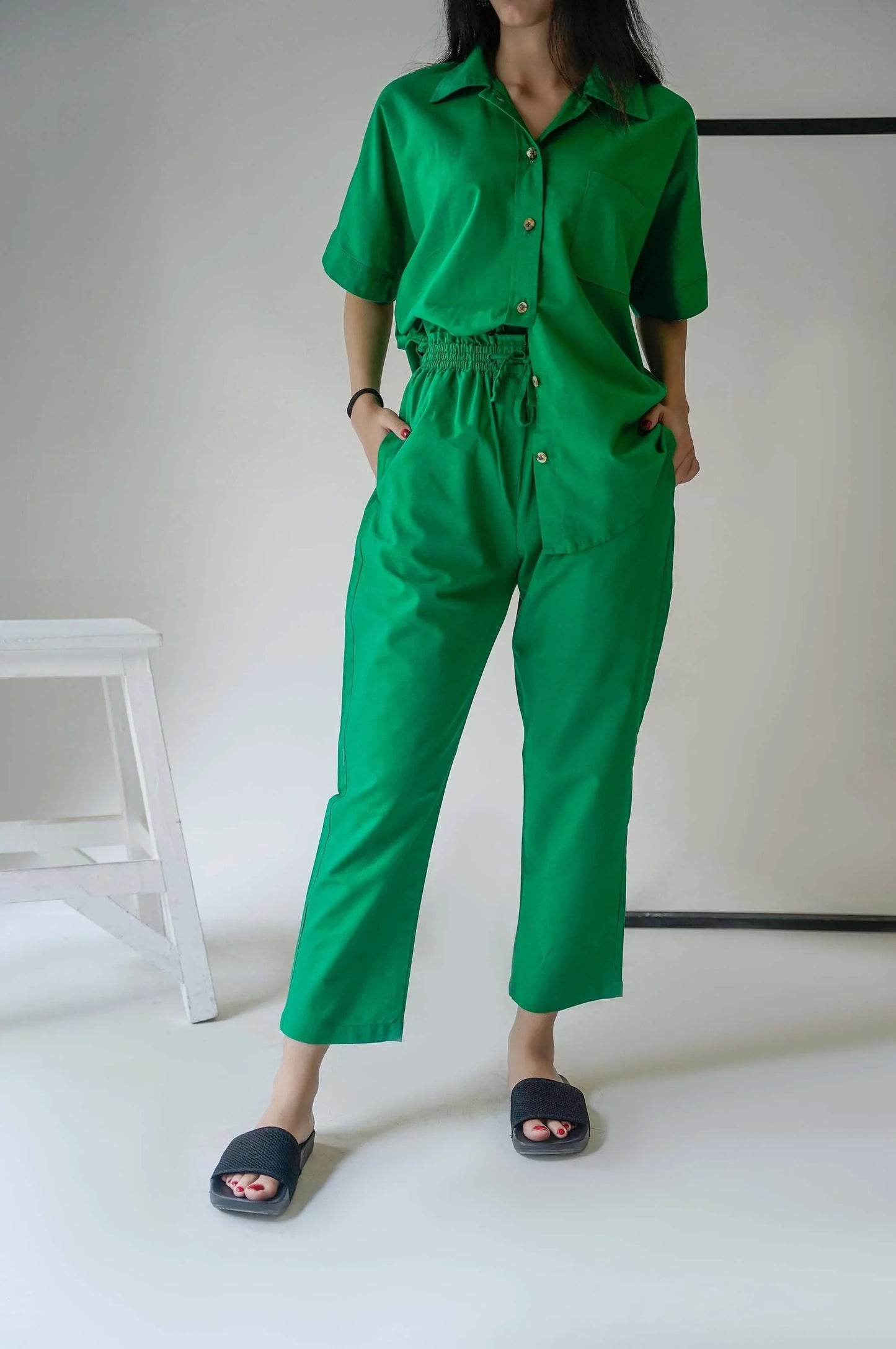 LINEN PAPERBAG PANTS - LINEN PANTS