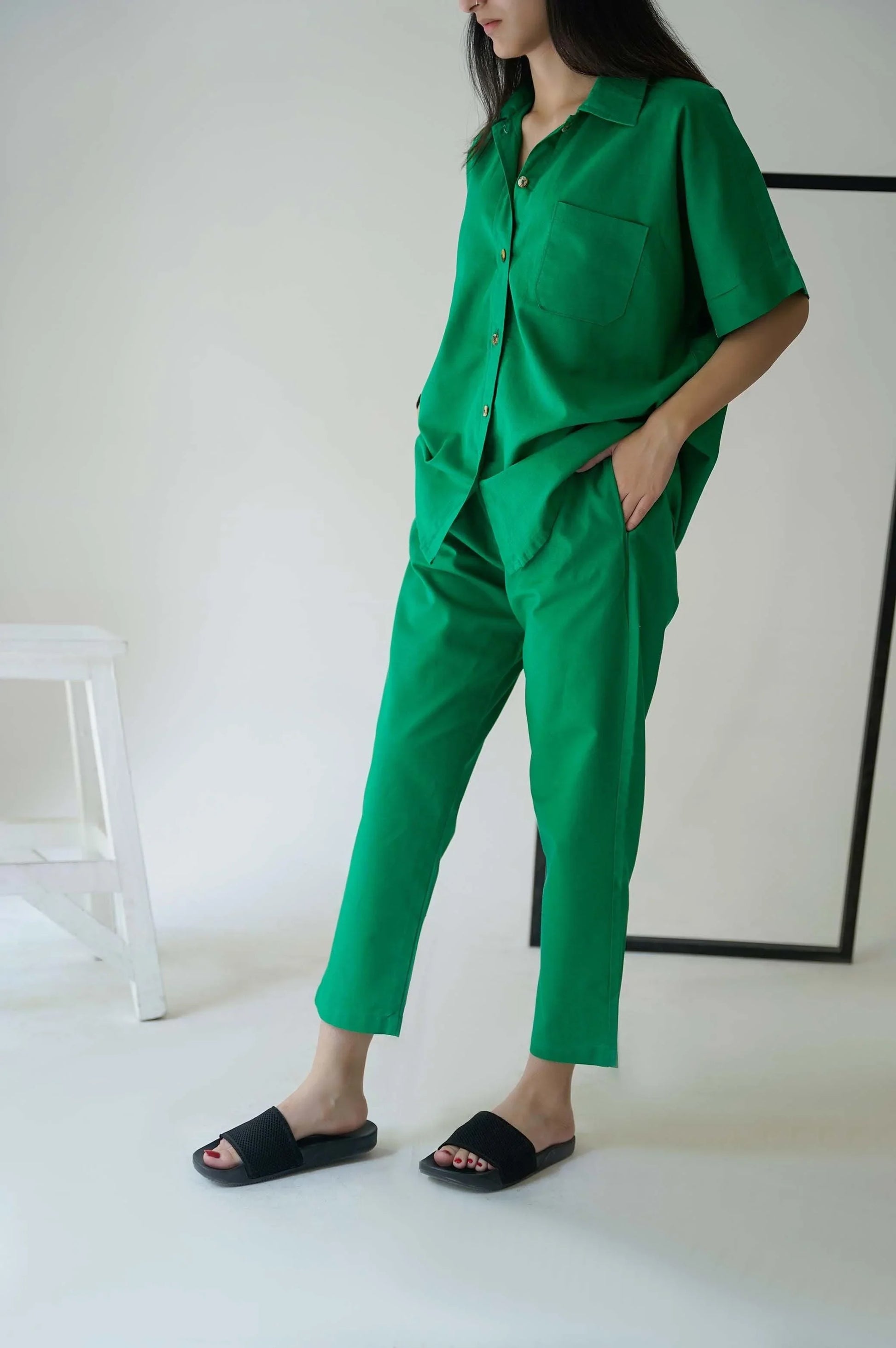 LINEN PAPERBAG PANTS - LINEN PANTS