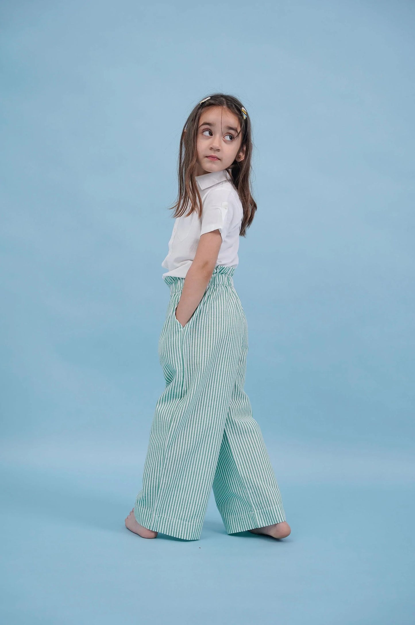 PINSTRIPE PAPER BAG PANTS - PANTS