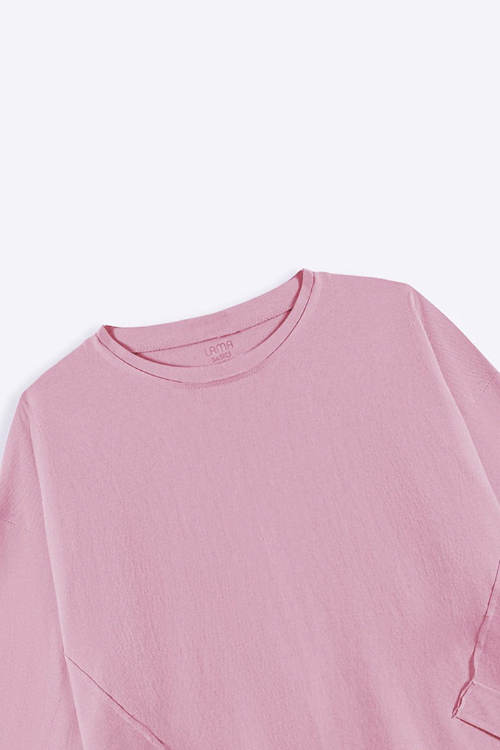 PASTEL PINK CUT-AND-SEW TEE