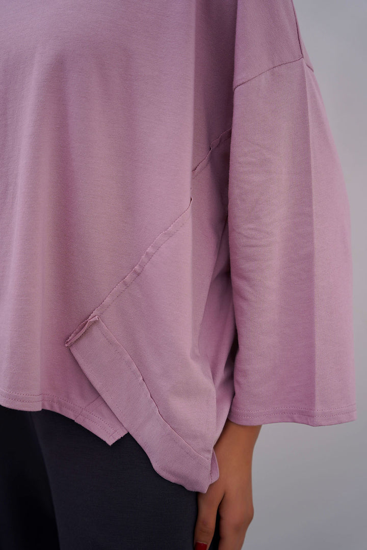 PASTEL PINK CUT-AND-SEW TEE