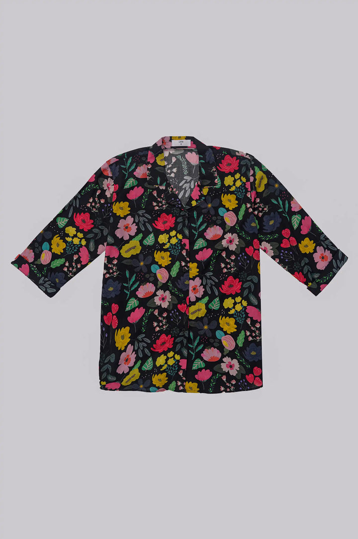Black Floral Printed Shirt