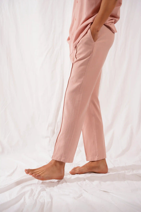 Tea Pink Linen Pants