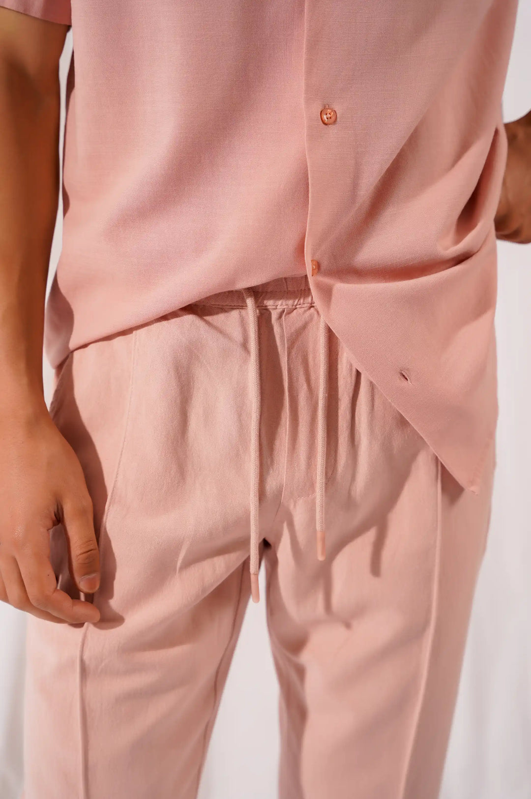 Tea Pink Linen Pants