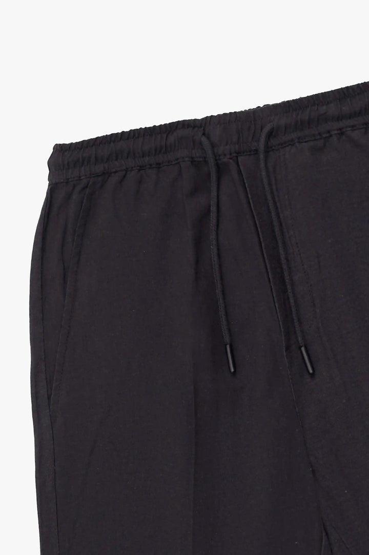 Navy Linen Drawstring Shorts