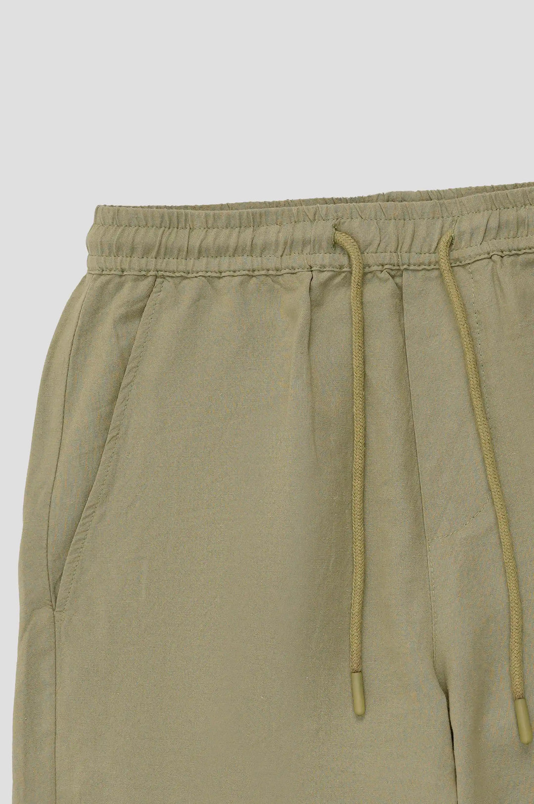 Sea green Linen Drawstring Shorts