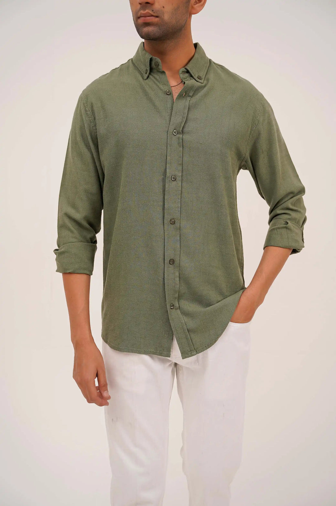 GREEN BUTTON DOWN SHIRT