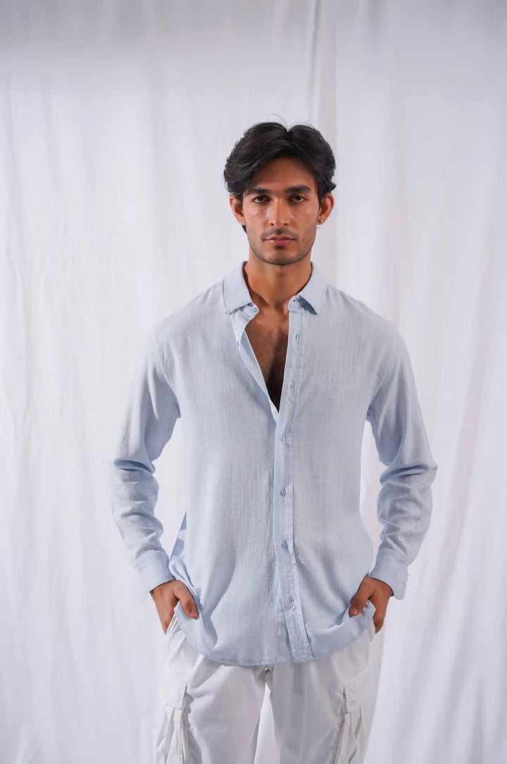 SKY BLUE BASIC BUTTON DOWN SHIRT