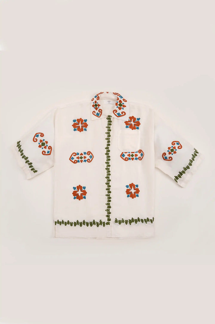 White MOROCCAN EMBROIDERED MATCHING SET